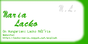 maria lacko business card